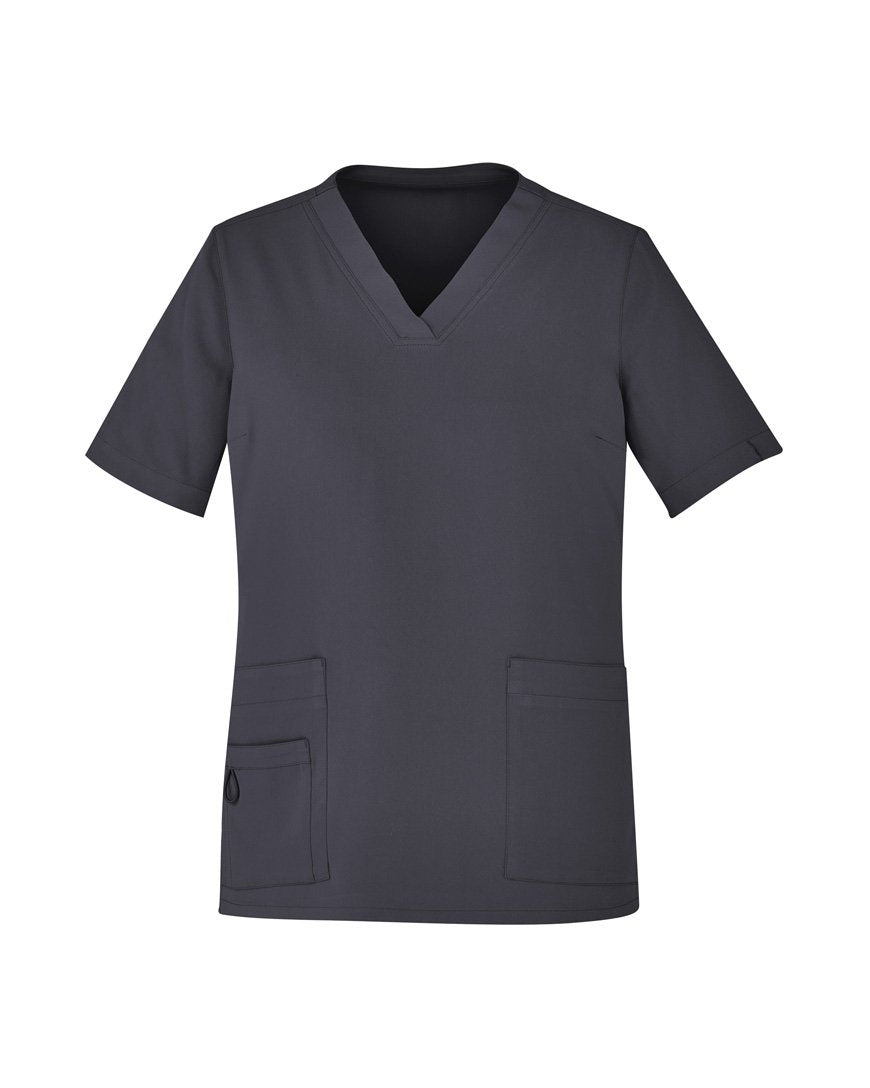 Biz Care Womens Avery Easy Fit V-Neck Medical Scrub Top CST941LS Health & Beauty Biz Care Charcoal S 